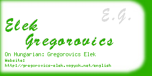 elek gregorovics business card